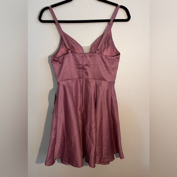 Speechless Mauve Fit & Flare Party Dress – Plunge Mesh Neckline, Size 1, NWT - Picture 2 of 7